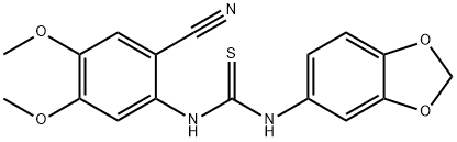 N-(1,3-BENZODIOXOL-5-YL)-N'-(2-CYANO-4,5-DIMETHOXYPHENYL)THIOUREA Struktur