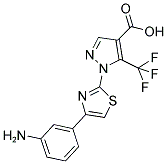 1-[4-(3-AMINOPHENYL)-1,3-THIAZOL-2-YL]-5-(TRIFLUOROMETHYL)-1H-PYRAZOLE-4-CARBOXYLIC ACID Struktur