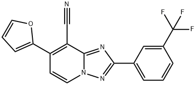 7-(2-FURYL)-2-[3-(TRIFLUOROMETHYL)PHENYL][1,2,4]TRIAZOLO[1,5-A]PYRIDINE-8-CARBONITRILE Struktur