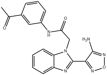 N-(3-ACETYLPHENYL)-2-[2-(4-AMINO-1,2,5-OXADIAZOL-3-YL)-1H-BENZIMIDAZOL-1-YL]ACETAMIDE Struktur