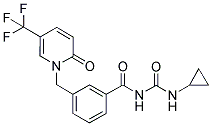 1-[3-(4-CYCLOPROPYL-2,4-DIAZA-1,3-DIOXOBUT-1-YL)BENZYL]-5-(TRIFLUOROMETHYL)-2-PYRIDONE Struktur