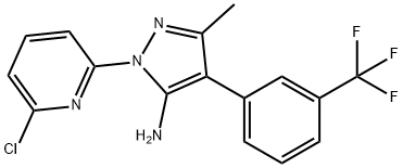 1-(6-CHLORO-2-PYRIDINYL)-3-METHYL-4-[3-(TRIFLUOROMETHYL)PHENYL]-1H-PYRAZOL-5-AMINE Struktur