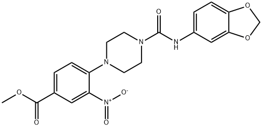 METHYL 4-(4-[(1,3-BENZODIOXOL-5-YLAMINO)CARBONYL]PIPERAZINO)-3-NITROBENZENECARBOXYLATE Struktur