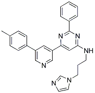 (3-IMIDAZOL-1-YL-PROPYL)-[2-PHENYL-6-(5-P-TOLYL-PYRIDIN-3-YL)-PYRIMIDIN-4-YL]-AMINE Struktur