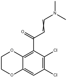 (E)-1-(6,7-DICHLORO-2,3-DIHYDRO-1,4-BENZODIOXIN-5-YL)-3-(DIMETHYLAMINO)-2-PROPEN-1-ONE Struktur