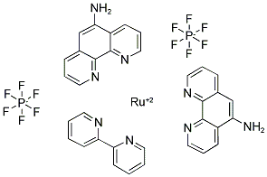 BIS(2,2'-BIPYRIDINE)-(5-AMINOPHENANTHROLINE)RUTHENIUM BIS(HEXAFLUOROPHOSPHATE) Struktur