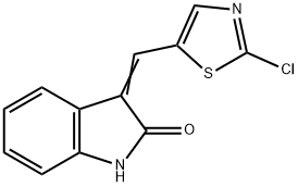 3-[(E)-(2-CHLORO-1,3-THIAZOL-5-YL)METHYLIDENE]-1,3-DIHYDRO-2H-INDOL-2-ONE Struktur