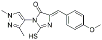 3-(1,3-DIMETHYL-1H-PYRAZOL-4-YL)-2-MERCAPTO-5-(4-METHOXY-BENZYLIDENE)-3,5-DIHYDRO-IMIDAZOL-4-ONE Struktur