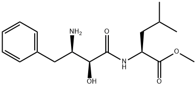 (-)-N-[(2S, 3R)-3-AMINO-2-HYDROXY-4-PHENYLBUTYRYL]-L-LEUCINE METHYL ESTER Struktur