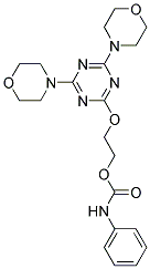 2-{[4,6-DI(4-MORPHOLINYL)-1,3,5-TRIAZIN-2-YL]OXY}ETHYL PHENYLCARBAMATE Struktur