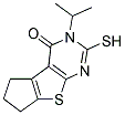 3-ISOPROPYL-2-MERCAPTO-3,5,6,7-TETRAHYDRO-4H-CYCLOPENTA[4,5]THIENO[2,3-D]PYRIMIDIN-4-ONE Struktur