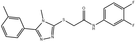 N-(3,4-DIFLUOROPHENYL)-2-([4-METHYL-5-(3-METHYLPHENYL)-4H-1,2,4-TRIAZOL-3-YL]SULFANYL)ACETAMIDE Struktur