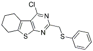 4-CHLORO-2-[(PHENYLTHIO)METHYL]-5,6,7,8-TETRAHYDRO[1]BENZOTHIENO[2,3-D]PYRIMIDINE Struktur