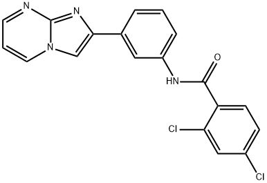 2,4-DICHLORO-N-(3-IMIDAZO[1,2-A]PYRIMIDIN-2-YLPHENYL)BENZENECARBOXAMIDE Struktur