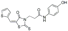 N-(4-HYDROXYPHENYL)-3-[(5E)-4-OXO-5-(THIEN-2-YLMETHYLENE)-2-THIOXO-1,3-THIAZOLIDIN-3-YL]PROPANAMIDE Struktur