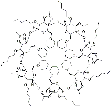 HEPTAKIS-(3-O-ACETYL-2,6-DI-O-PENTYL)-BETA-CYCLODEXTRIN Struktur