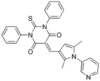 5-((2,5-DIMETHYL-1-(PYRIDIN-3-YL)-1H-PYRROL-3-YL)METHYLENE)-1,3-DIPHENYL-2-THIOXO-DIHYDROPYRIMIDINE-4,6(1H,5H)-DIONE Struktur