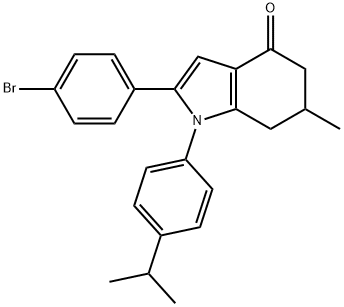 2-(4-BROMOPHENYL)-6-METHYL-1-(4-(METHYLETHYL)PHENYL)-5,6,7-TRIHYDROINDOL-4-ONE Struktur