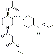 1-[6-(2-ETHOXYCARBONYL-ACETYL)-2-METHYL-5,6,7,8-TETRAHYDRO-PYRIDO[4,3-D]PYRIMIDIN-4-YL]-PIPERIDINE-4-CARBOXYLIC ACID ETHYL ESTER Struktur