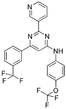 2-PYRIDIN-3-YL-N-[4-(TRIFLUOROMETHOXY)PHENYL]-6-[3-(TRIFLUOROMETHYL)PHENYL]PYRIMIDIN-4-AMINE Struktur