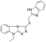 3-[(1H-BENZIMIDAZOL-2-YLMETHYL)THIO]-9-ETHYL-9H-[1,2,4]TRIAZOLO[4,3-A]BENZIMIDAZOLE Struktur