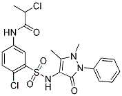 2-CHLORO-N-[4-CHLORO-3-(1,5-DIMETHYL-3-OXO-2-PHENYL-2,3-DIHYDRO-1H-PYRAZOL-4-YLSULFAMOYL)-PHENYL]-PROPIONAMIDE Struktur