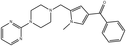 (1-METHYL-5-([4-(2-PYRIMIDINYL)PIPERAZINO]METHYL)-1H-PYRROL-3-YL)(PHENYL)METHANONE Struktur