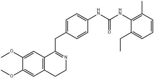 1-(4-((6,7-DIMETHOXY(3,4-DIHYDROISOQUINOLYL))METHYL)PHENYL)-3-(6-ETHYL-2-METHYLPHENYL)UREA Struktur