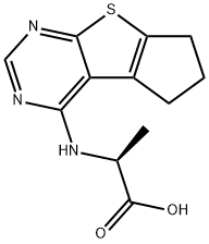 2-(6,7-DIHYDRO-5H-CYCLOPENTA[4,5]THIENO[2,3-D]-PYRIMIDIN-4-YLAMINO)-PROPIONIC ACID Struktur