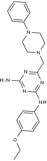 N2-(4-ETHOXYPHENYL)-6-((4-PHENYLPIPERAZIN-1-YL)METHYL)-1,3,5-TRIAZINE-2,4-DIAMINE Struktur