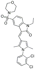 (Z)-3-((1-(2,3-DICHLOROPHENYL)-2,5-DIMETHYL-1H-PYRROL-3-YL)METHYLENE)-1-ETHYL-5-(MORPHOLINOSULFONYL)INDOLIN-2-ONE Struktur