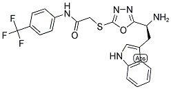 2-(5-[1-AMINO-2-(1H-INDOL-3-YL)-ETHYL]-[1,3,4]OXADIAZOL-2-YLSULFANYL)-N-(4-TRIFLUOROMETHYL-PHENYL)-ACETAMIDE Struktur