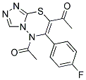 1-[7-ACETYL-6-(4-FLUORO-PHENYL)-[1,2,4]TRIAZOLO[3,4-B][1,3,4]THIADIAZIN-5-YL]-ETHANONE Struktur