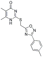 5,6-DIMETHYL-2-(([3-(4-METHYLPHENYL)-1,2,4-OXADIAZOL-5-YL]METHYL)THIO)PYRIMIDIN-4(1H)-ONE Struktur