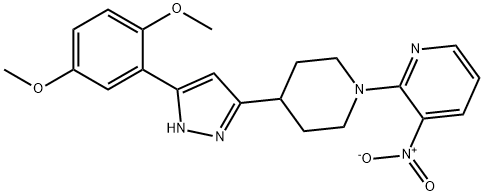 4-METHOXY-2-(3-[1-(3-NITRO-2-PYRIDINYL)-4-PIPERIDINYL]-1H-PYRAZOL-5-YL)PHENYL METHYL ETHER Struktur