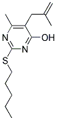 6-METHYL-5-(2-METHYLPROP-2-ENYL)-2-(PENTYLTHIO)PYRIMIDIN-4-OL Struktur