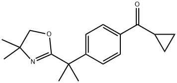 CYCLOPROPYL[4-[1-(4,4-DIMETHYL-4,5-DIHYDRO-1,3-OXAZOL-2-YL)-1-METHYLETHYL]PHENYL]METHANONE Struktur