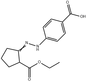 4-(2-[2-(ETHOXYCARBONYL)CYCLOPENTYLIDEN]HYDRAZINO)BENZENECARBOXYLIC ACID Struktur