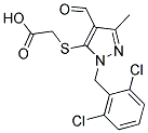 [2-(2,6-DICHLORO-BENZYL)-4-FORMYL-5-METHYL-2H-PYRAZOL-3-YLSULFANYL]-ACETIC ACID Struktur