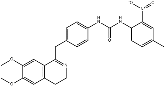 1-(4-((6,7-DIMETHOXY(3,4-DIHYDROISOQUINOLYL))METHYL)PHENYL)-3-(4-METHYL-2-NITROPHENYL)UREA Struktur