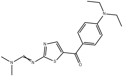 N'-(5-[4-(DIETHYLAMINO)BENZOYL]-1,3-THIAZOL-2-YL)-N,N-DIMETHYLIMINOFORMAMIDE Struktur