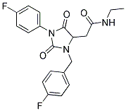 N-ETHYL-2-[3-(4-FLUOROBENZYL)-1-(4-FLUOROPHENYL)-2,5-DIOXOIMIDAZOLIDIN-4-YL]ACETAMIDE Struktur