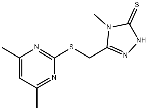 5-([(4,6-DIMETHYLPYRIMIDIN-2-YL)THIO]METHYL)-4-METHYL-4H-1,2,4-TRIAZOLE-3-THIOL Struktur