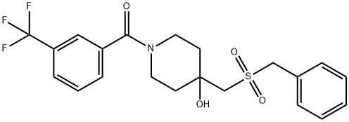 (4-[(BENZYLSULFONYL)METHYL]-4-HYDROXYPIPERIDINO)[3-(TRIFLUOROMETHYL)PHENYL]METHANONE Struktur