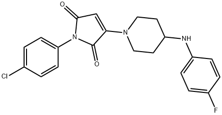 1-(4-CHLOROPHENYL)-3-{4-[(4-FLUOROPHENYL)AMINO]PIPERIDIN-1-YL}-1H-PYRROLE-2,5-DIONE Struktur