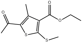 ETHYL 5-ACETYL-4-METHYL-2-(METHYLSULFANYL)-3-THIOPHENECARBOXYLATE Struktur