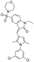 (Z)-3-((1-(3,5-DICHLOROPHENYL)-2,5-DIMETHYL-1H-PYRROL-3-YL)METHYLENE)-1-ETHYL-5-(MORPHOLINOSULFONYL)INDOLIN-2-ONE Struktur