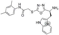 2-(5-[1-AMINO-2-(1H-INDOL-3-YL)-ETHYL]-[1,3,4]OXADIAZOL-2-YLSULFANYL)-N-(2,4-DIMETHYL-PHENYL)-ACETAMIDE Struktur