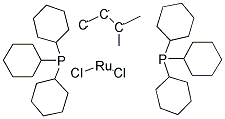 DICHLORO(3-METHYL-2-BUTENYLIDENE)BIS(TRICYCLOHEXYLPHOSPHINE)RUTHENIUM(II) Struktur