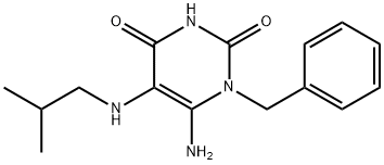 6-AMINO-1-BENZYL-5-ISOBUTYLAMINO-1H-PYRIMIDINE-2,4-DIONE Struktur